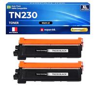 TN230 TN-230BK TN230BK Pack 2 Toners compatibles pour Brother DCP 9010 9010CN HL 3040 3040CN HL 3070 3070CW MFC 9120CN 9320CW Noir Haute capacité avec Puce 2200 Pages