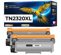 TN2320XL TN-2320XL Pack 2 Toners compatibles pour Brother DCP L2500D L2520DW L2540DN HL L2300D MFC L2740DW Noir avec puce 5200 pages
