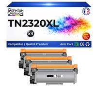 TN2320XL TN-2320XL Pack 3 Toners compatibles pour Brother DCP L2500D L2520DW L2540DN HL L2300D MFC L2740DW Noir avec puce 5200 pages