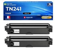 TN241 TN242 TN241BK TN242BK Pack 2 Toners compatibles pour Brother DCP HL MFC Noir haute capacité avec puce 2500 pages lot x2