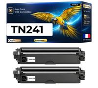 TN241 TN242 TN241BK TN242BK Pack 2 Toners compatibles pour Brother DCP HL MFC Noir haute capacité avec puce 2500 pages lot x2
