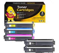 TN241 TN245 Lot de 5 cartouches de toner compatibles avec les imprimantes Brother HL-3140CW, HL-3150CDW, DCP-9015CDW, MFC-9330CDW (2 noires, 1 cyan, 1 magenta, 1 jaune)