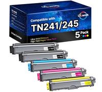 TN241 TN245 Lot de 5 Toners compatibles avec Brother MFC-9332CDW DCP-9022CDW MFC-9142CDN HL-3142CW HL-3152CDW HL-3140CW MFC-9140CDN MCF-9342CDW HL-3172CDW MFC-9142CDN MFC-9342CDW