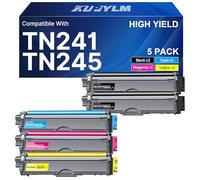 TN241 TN245 Toner Compatible pour Brother TN241 9330CDW 9020CDW 9340CDW | Compatible pour Brother MFC-9330CDW DCP-9020CDW MFC-9340CDW HL-3140CW HL-3150CDW MFC-9140CDN HL-3170CDW tn241 bk (Pack de 5)