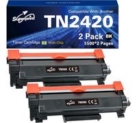 Tn2420 Lot De 2 Cartouches D'Impression Noires Haute Capacité Compatibles Avec Brother Hl-L2350Dn Hl-L2370Dn Dcp-L2510D Dcp-L2530Dw Mfc-L2710Dn Mfc-L2750Dw Tn-2420 Tn-2410 Avec Puc[ENC944818]