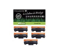 TN2420 / TN2410 Pack de 5 x cartouches d'encre Toner- Noir - Grande capacité Marque Francaise POINT D'ENCRE pour Imprimantes compatibles Brother