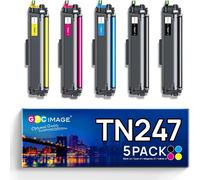 Tn247 Compatible Cartouche De Toner Remplacement Pour Brother Tn-243Cmyk Tn243Cmyk Pour Dcp-L3550Cdw Mfc-L3750Cdw Mfc-L3730Cdn Mfc-L3710Cw Mfc-L3770Cdw (Noir Cyan Magenta Jaune, 5-Pack)