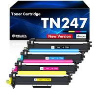 4-Pack TN-243CMYK MFC-L3750CDW TN247 Toner Compatible pour Brother DCP-L3550CDW TN243 Multipack HL-L3210CW MFC-L3770CDW HL-L3230CDW MFC-L3710CW DCP-L3510CDW TN-243 TN243CMYK Noir Cyan Magenta Jaune
