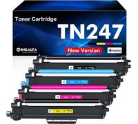 TN247 DCP-L3550CDW TN-243CMYK Toner 4-Pack Compatible with Brother MFC-L3750CDW TN243 TN243CMYK Multipack HL-L3210CW MFC-L3770CDW HL-L3230CDW MFC-L3710CW DCP-L3510CDW TN-243 Black Cyan Magenta Yellow