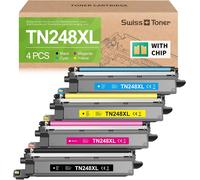 TN248XL Lot de 2 toners compatibles avec Brother TN248XL TN-248XL TN248 TN-248 TN-248, MFC-L3760CDW, MFC-L3740CDW, DCP-L3560CDW, HL-L3240CDW (avec puce)