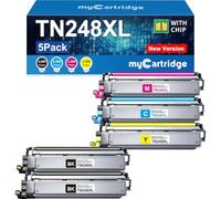 TN248XL TN-248XL Compatible avec Brother DCP-L3560CDW pour TN248 5-Pack | Compatibles avec les modèles Brother DCP-L3520CDWE DCP-L3555CDW et MFC-L3760CDW, Économique pour gros volumes d'impression.