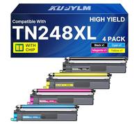 KUPYLM TN248 TN248XL Cartouche de Toner Compatible pour Brother MFC-L3760CDW, MFC-L3740CDW, DCP-L3560CDW, DCP-L3520CDWE, MFC-L3740CDWE (4-Pack, avec Puce)