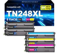 TN248XL TN248 Compatible pour Toner Brother DCP-L3560CDW Toner Brother HL-L3240CDW Toner MFC-L8390CDW MFC-L3760CDW TN 248XL TN-248XL TN 248 Toner DCP L3560CDW DCP-L3520CDW MFC-L3740CDWE 5-Pack
