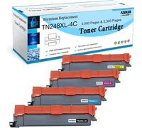 TN248XL TN248 XL Cartouche de Toner Compatible pour Brother HL-L3215CW HL-L3220CW HL-L3240CDW DCP-L3520CDWE DCP-L3560CDW MFC-L3740CDWE MFC-L3760CDW MFC-L8390CDW Imprimante (TN248XLBK/C/Y/M)