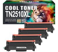 TN2510XL Compatible pour Brother TN-2510XL TN2510 Toner pour MFC-L2800DW MFC-L2860DWE DCP-L2620DW DCP-L2627DW HL-L2400DWE HL-L2400DW MFC-L2835DW avec Puce (4 Noir)