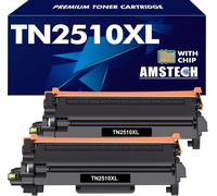 TN2510XL TN2510 avec Puce Compatible Toner pour Brother TN-2510XL TN-2510 TN 2510XL 2510 pour MFC-L2800DW DCP-L2665DW DCP-L2627DWE DCP-L2620DW DCP-L2627DW DCP-L2627DWXL MFC-L2835DW ( 2-Noir )
