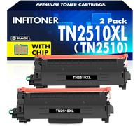 TN2510XL TN2510 Cartouche de Toner Remplacement pour Brother TN 2510 pour HL-L2400DWE HL-L2400DW MFC-L2800DW DCP-L2620DW MFC-L2860DWE DCP-L2627DW Imprimante (Noir, 2-Pack)