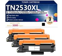 TN2530XL Cartouche de Toner de Remplacement pour Brother HL-L2400DW 2445DW 2460DW HL-L2460DWXL L2464DW L2480DW L2865DW DCP-L2640DW Imprimante,Black-3 Pack