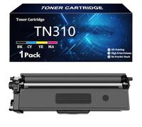 TN310 Cartouche de Toner Compatible pour Brother TN310 TN310K TN310C TN310Y TN310M pour Brother HL-4150CDN 4570CDW DCP-9055CDN MFC-9460CDN 9970CDW Imprimantes avec Puce,BK-1 Pcs