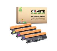 COMETE CONSOMMABLE TN320 Pack 4 Toners compatibles avec BROTHER TN320 321 TN-320 TN321 1 Noir + 1 Cyan + 1 Magenta + 1 Jaune G