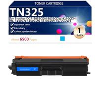 TN325 Cartouche de Toner Compatible pour Brother DCP-9055CDN 9055CDW 9270CDN HL-4140CN 4150CDN 4570CDW 4570CDWT Imprimantes, avec Puce, Haut Rendement 6500 Pages, Impression Nette,Cyan-1 Pack