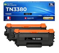 TN3380 TN3330 TN-3380 TN-3330 Pack 2 Toners compatibles Brother HL5440D HL5450DN HL5470DW HL6180DW MFC8510DN Noir avec puce