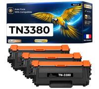 TN3380 TN3330 TN-3380 TN-3330 Pack 3 Toners compatibles pour Brother DCP 8110DN HL 5440D MFC 8510DN Noir Haute capacité avec Puce 8000 Pages