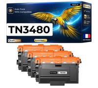 TN3430 TN3480 Lot de 3 Toners Noirs compatible pour Brother HL L5100DN DCP L5500DN Haute capacité avec puce 8000 pages