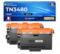 TN3480 TN3430 TN-3480 TN-3430 Pack 2 Toners compatibles pour Brother DCP L5500DN L6600DW HL L5000D HL L5100DN HL L5200DW HL L6300DW MFC L5700DN Noir Haute capacité avec Puce 8000 Pages