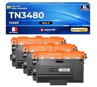TN3480 TN3430 TN-3480 TN-3430 Pack 3 Toners compatibles pour Brother DCP L5500DN L6600DW HL L5000D HL L5100DN HL L5200DW HL L6300DW MFC L5700DN Noir Haute capacité avec Puce 8000 Pages