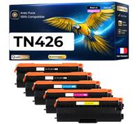 TN426 TN-426 Compatible pour Brother DCP-L8410CDW HL-L8260CDW HL-L8360CDW MFC-L8690CDW MFC-L8900CDW Pack 5 Toners 2 Noirs 1 Cyan 1 Magenta 1 Jaune avec Puce