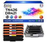 TN426 TN-426 DR421 R-421 ompatible pour Brother DCP-L8410CDW HL-L8260CDW HL-L8360CDW MFC-L8690CDW Pack 4 Toners Noir Cyan Magenta Jaune + 1 Tambour 4 Couleurs