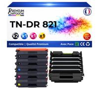 TN821XXL DR821 Pack 4 Toners + 1 Tambour compatibles Brother HL-L9430CDN HL-L9470CDN MFC-L9630CDN avec puce