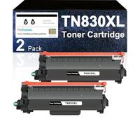 TN830XL Lot de 2 cartouches de toner noir haut rendement de remplacement pour Brother TN830XL TN830 XL compatible avec HL-L2460DW HL-L2405W HL-L2480DW MFC-L2820DW DCP-L2640DW MFC-L2900DW HL-L2400D