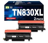 TN830XL Lot de 2 toners de rechange pour imprimante Brother TN830XL TN830 XL TN830 XL/V/R Fonctionne avec imprimante Brother HL-L2460DW DCP-L2640DW HL-L2405W MFC-L2820DW MFC-L2900DW Noir