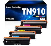 inkalfa TN910 TN 910 TN-910 Toner Compatible pour Brother TN910 TN 910 MFC-L9570CDW HL-L9310CDW HL-L9310CDWT HL-L9310CDWTT MFC-L9570CDWT (Cyan Noir Magenta Jaune, Pack de 4)