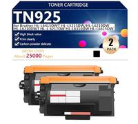 TN925 Noir Cartouche de Toner Haute Capacité de Remplacement pour Brother HL-L6415DWT HL-L5215DW HL-L6210DW HL-L6210DWT HL-L6217DW HL-L6310DW HL-L6415DW Imprimante, 25000 Pages,Black-2 Pack