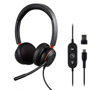 T'nB ACTIV400S - Micro Casque PC, Réduction de Bruit ENC | Optimisé Teams, USB-A et USB-C, Micro Intelligent, Busy Lights, Télécommande Rétroéclairée, Couleur Noire