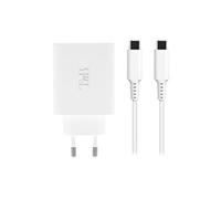 T'nB - Adaptateur secteur - ultra compact - 65 Watt - 2 connecteurs de sortie (USB, 24 pin USB-C) - sur le câble : USB-C - blanc