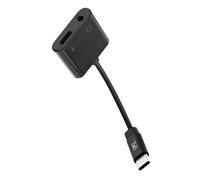 T'nB - Adaptateur USB-C vers Jack 3.5mm Femelle + USB-C Femelle - Noir