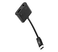 T'nB - Adaptateur USB-C vers Jack 3.5mm Femelle + USB-C Femelle - Noir