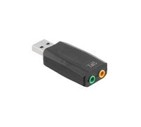 T'nB ADAUSB51 Adaptateur Audio Externe USB 2.0 vers 2x Jack 3.5mm, Son Virtuel 5.1, Plug&Play, 52x11x22mm, Noir
