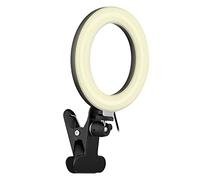 T'nB - Anneau LED 6 Pouces avec Pince, Éclairage Réglable USB | Anneau LED Noir avec 3 Modes de Lumière, Luminosité Réglable, Rotule Orientable et Pince pour Ordinateur