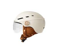 Casque vélo avec visière et oreillettes T'nB Urban Moov Vista Taille M Ivoire Doré