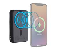 T'nb - Batterie de Secours MagSafe 10 000 mAh, Recharge sans Fil et USB-C 20W, Fonction Support Intégré, Indicateurs LED, Plastique Recyclé - Gris