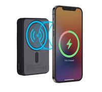 T'nb - Batterie de Secours MagSafe 10 000 mAh, Recharge sans Fil et USB-C 20W, Fonction Support Intégré, Indicateurs LED, Plastique Recyclé - Gris