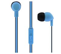 T'nB Be Color - Écouteurs Filaires Musique, Micro Intégré | Intra-Auriculaires, Jack 3,5 mm, Câble Plat 120 cm, 3 Embouts, Pince Cravate, Bleu et Noir