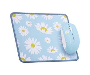 T'nB - Bundle Tapis de Souris + Souris Assorti, Ergonomique Fluide, Design Exclusif, Anti-dérapant - Bleu et Jaune