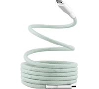 T'nB Câble magnétique USB‑C vers USB‑C 60W, gaine nylon anti‑nœud 1,5 m Vert – iPhone 15/16