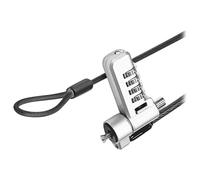 T'nB - Câble de sécurité - 3 en 1, codé, compatible avec T-bar, nano, coin - gris - 1.8 m